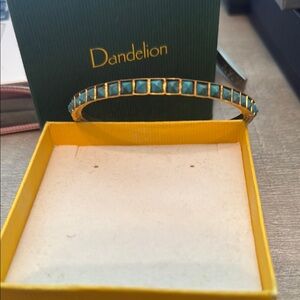 Sorelli Gold and Turquoise Bangle Bracelet